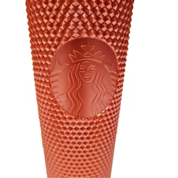 Starbucks Orange Pearl Studded Tumbler Cold Cup Venti 24oz 2022 - Picture 2 of 6